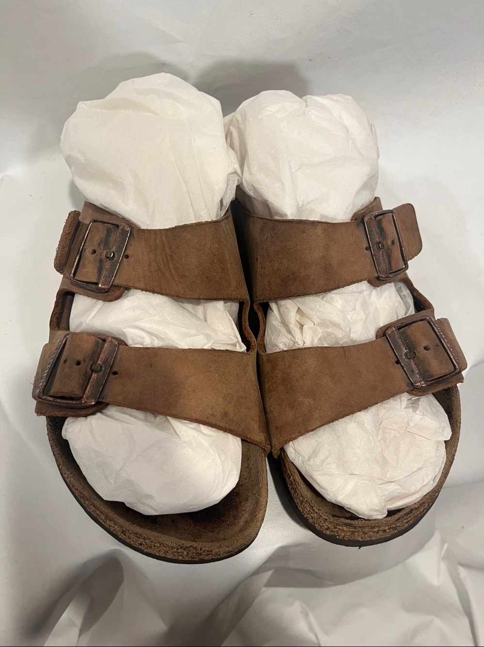 Birkenstock Tan Leather Arizona Two Strap Sandals Size 40